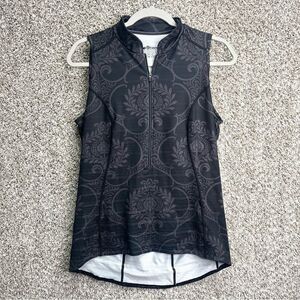 SheBeest Cycling Shirt Women’s Large Black and Grey Patterned Sleeveless